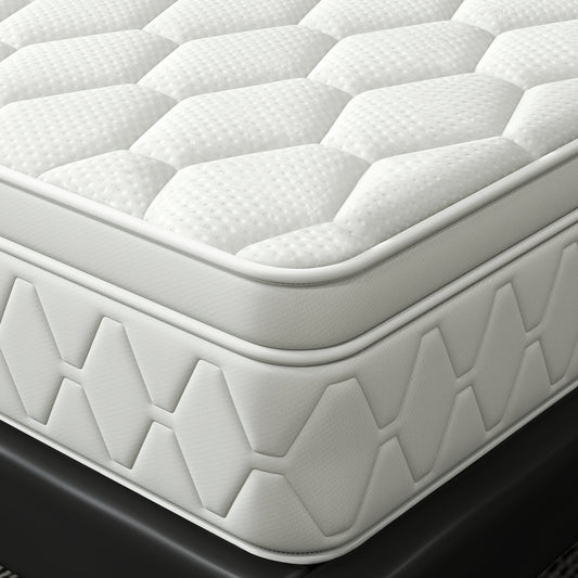 12 inch Full Sized Medium Hybrid Mattress High Density Foam Layer Individually Pocketed Springs Motion Isolation Comfortable Sleep