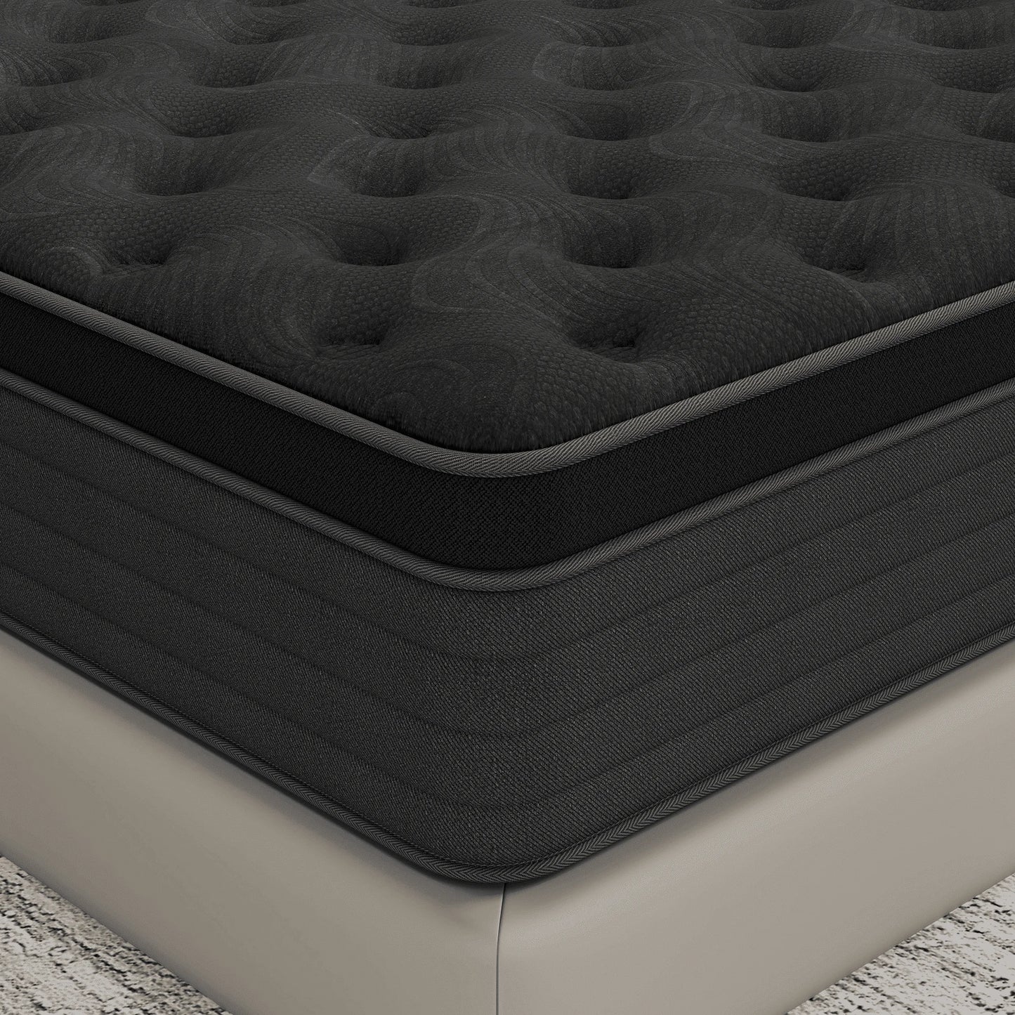 SILENCE MANGO 12 Inch Twin Size Euro Top Hybrid Mattress, Medium Firm, Grey, Bed in a Box, Individual Pocket Springs, Back & Lumbar Support, Motion Isolation, Pressure Relief