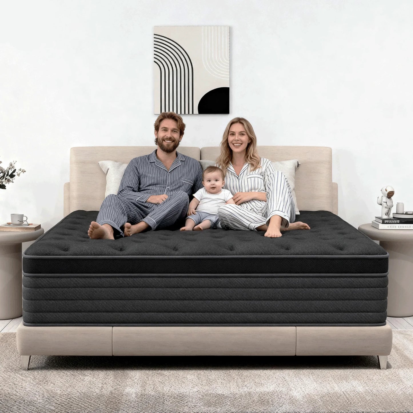 SILENCE MANGO 12 Inch Twin Size Euro Top Hybrid Mattress, Medium Firm, Grey, Bed in a Box, Individual Pocket Springs, Back & Lumbar Support, Motion Isolation, Pressure Relief
