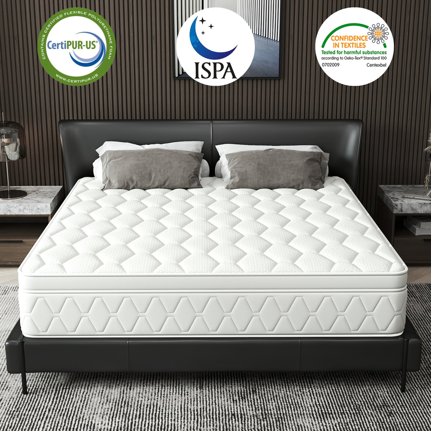 12 inch Full Sized Medium Hybrid Mattress High Density Foam Layer Individually Pocketed Springs Motion Isolation Comfortable Sleep