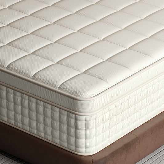 SILENCE MANGO 12 inch Full Sized Hybrid Mattress, Gel Memory Foam, Individually Wrapped Pocket Springs, Medium Firmness, Zoned Pressure Relief Design, Boxed Mattress, High-density Foam Layer