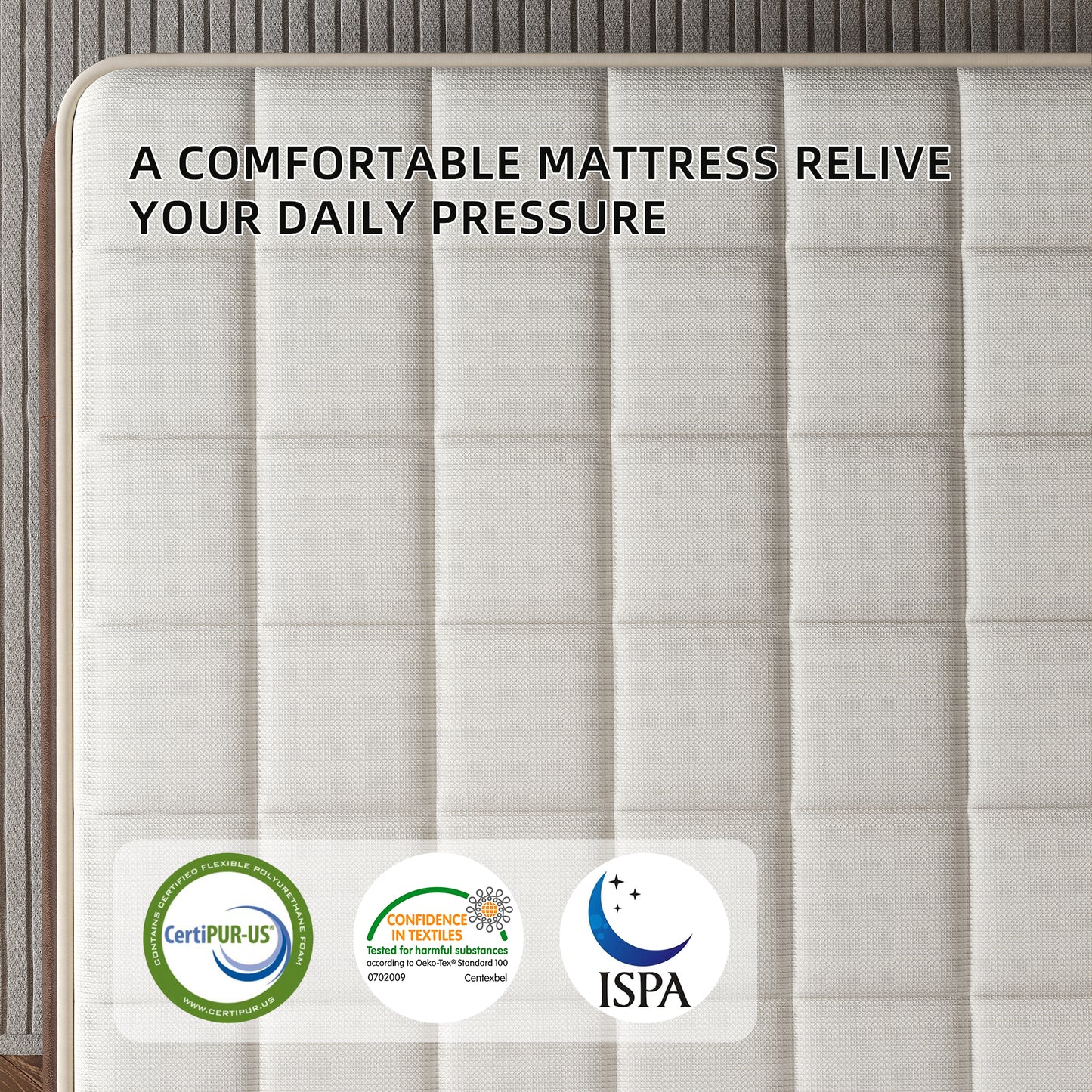SILENCE MANGO 12 inch Full Sized Hybrid Mattress, Gel Memory Foam, Individually Wrapped Pocket Springs, Medium Firmness, Zoned Pressure Relief Design, Boxed Mattress, High-density Foam Layer