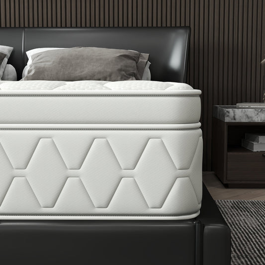 12 inch Twin Sized Medium Hybrid Mattress High Density Foam Layer Individually Pocketed Springs Motion Isolation Comfortable Sleep