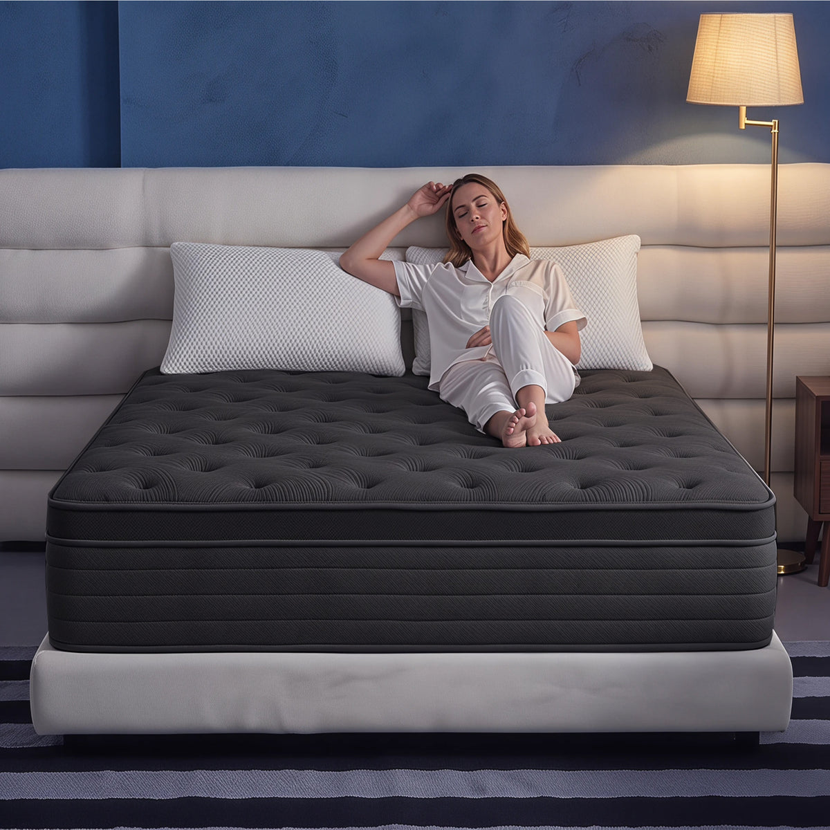 Twutri 14 Inch Medium Firm Euro Top Hybrid Full Mattress Individual Pocket Springs Offer Motion Isolation,Pressure Relief and Optimal Back & Lumbar Support