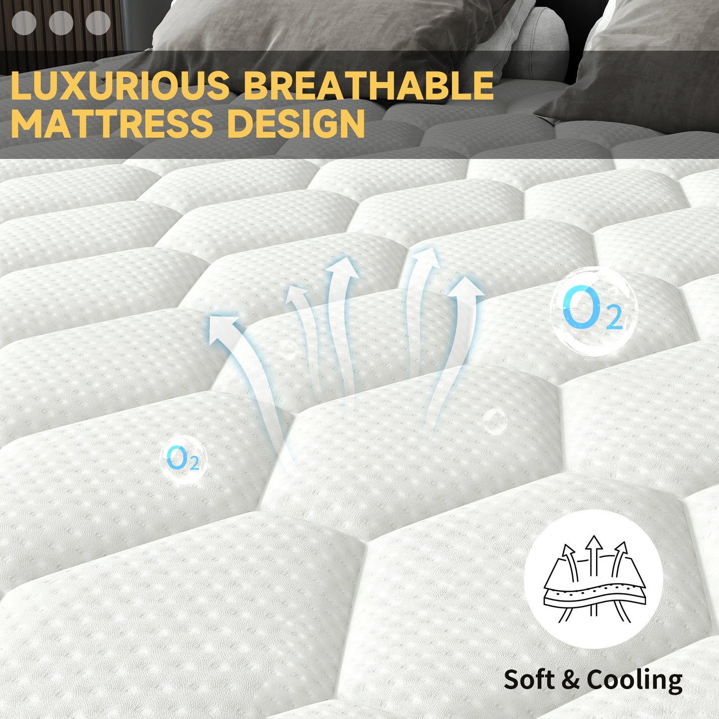 12 inch Full Sized Medium Hybrid Mattress High Density Foam Layer Individually Pocketed Springs Motion Isolation Comfortable Sleep