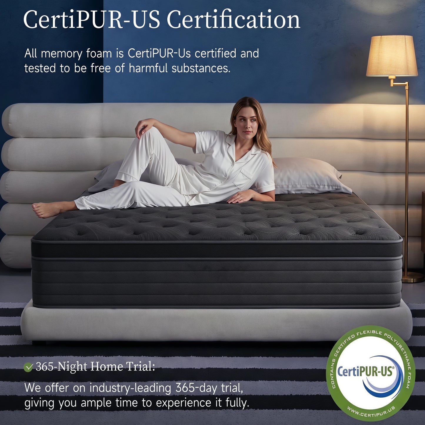 Twutri 14 Inch Medium Firm Euro Top Hybrid Full Mattress Individual Pocket Springs Offer Motion Isolation,Pressure Relief and Optimal Back & Lumbar Support