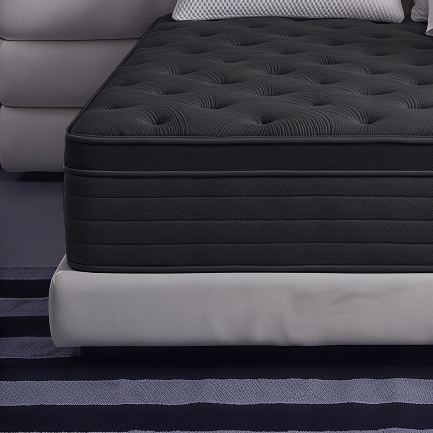 Twutri 14 Inch Medium Firm Euro Top Hybrid Full Mattress Individual Pocket Springs Offer Motion Isolation,Pressure Relief and Optimal Back & Lumbar Support