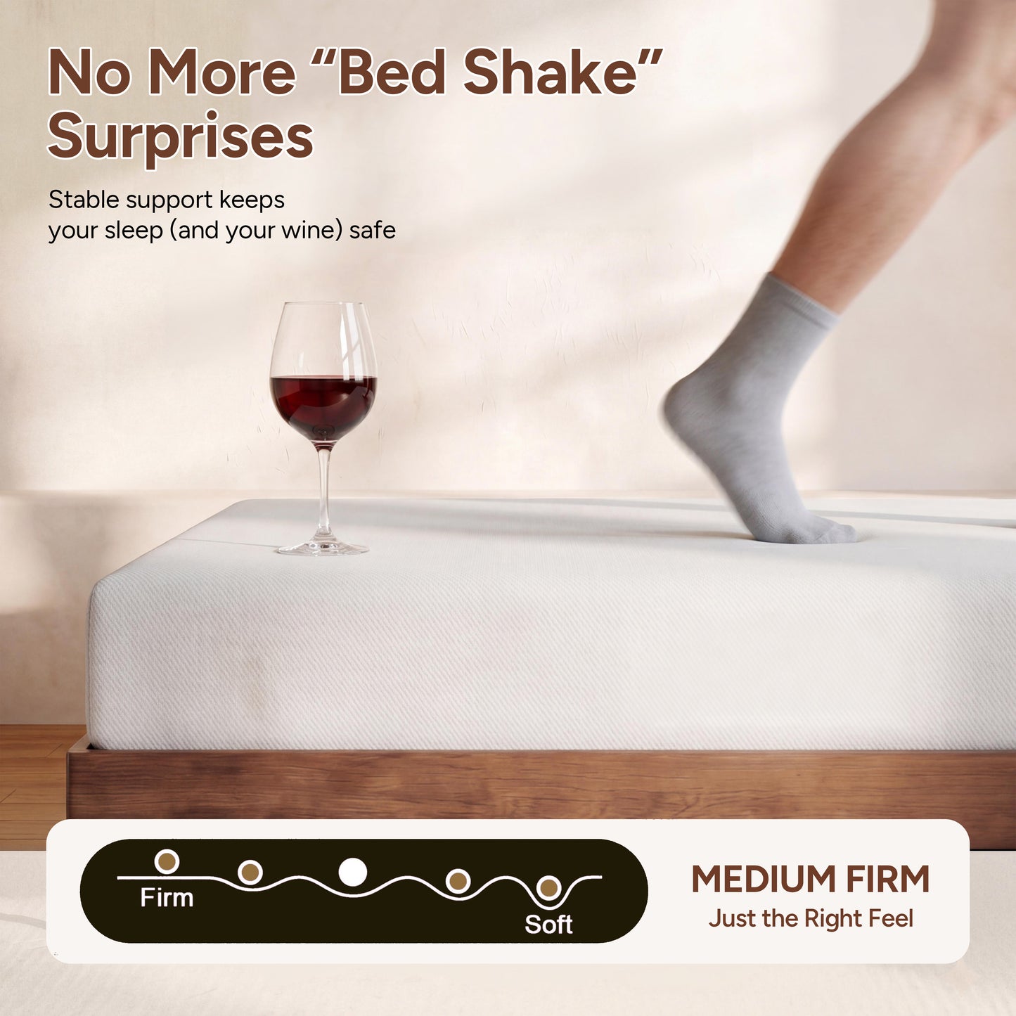 Zhovac 6 inch Memory Foam Mattress,Medium Firm Queen size Mattresses in a box,CertiPUR-US,Adult