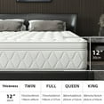 12 inch Full Sized Medium Hybrid Mattress High Density Foam Layer Individually Pocketed Springs Motion Isolation Comfortable Sleep